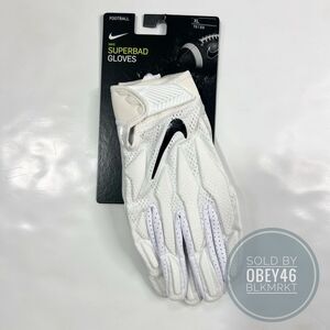 Nike Superbad 4.5 Knit MagniGrip White/Black Men's Football Gloves PGF873-102 XL